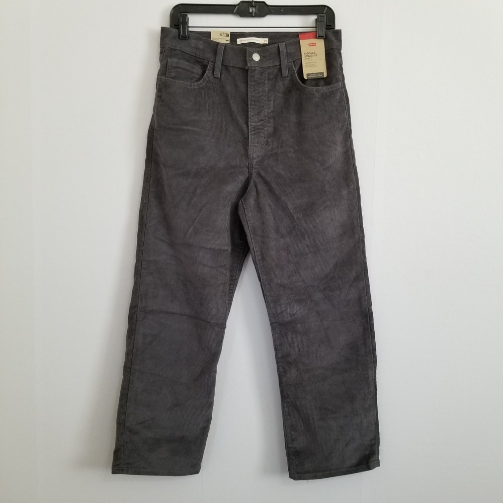 NWT Levi's Gray Ribcage Straight Ankle Pants Size 29X27